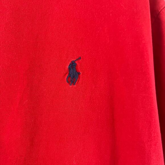 Polo Ralph Lauren Red Navy Blue Embroidered Pony T-Shirt Tee XL - Picture 4 of 5